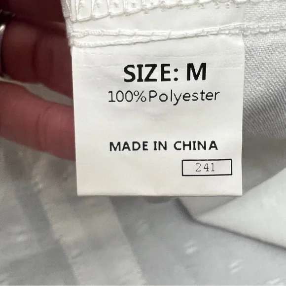 White short sleeve blouse top shirt size small S B185 - Picture 2 of 3